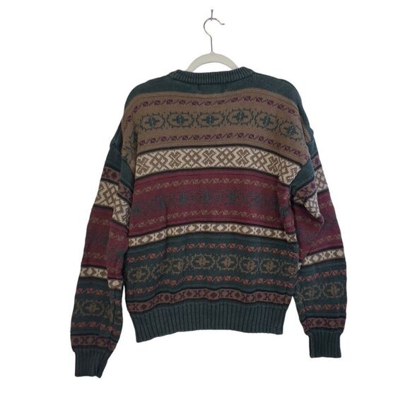 Vintage 1990s American Eagle Knit Crewneck Sweater / Striped / All Over Pattern - Picture 12 of 16